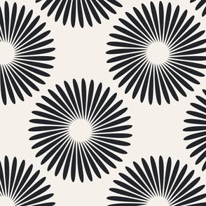 Small - black and white modern simple floral design, metallic gold and silver wallpaper