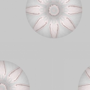 (L) Botanical cell blossom marbles, light silver gray