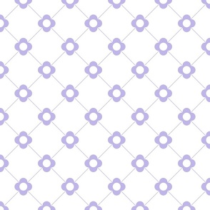 Hamptons Home Flower Argyle - purple and white, small 