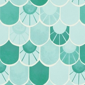 Mosaic Tiles - Teal Green (Small Scale)