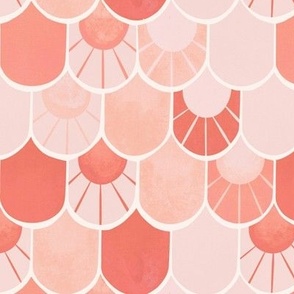 Mosaic Tiles - Peachy Pink (Small Scale)