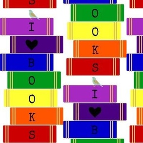 I Love Books Bookstack Rainbow Colors