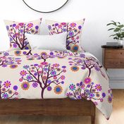 Flowering Tree on Linen Background (Jumbo)