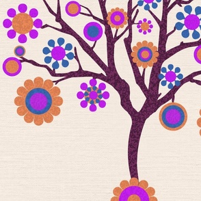 Flowering Tree on Linen Background (Jumbo)