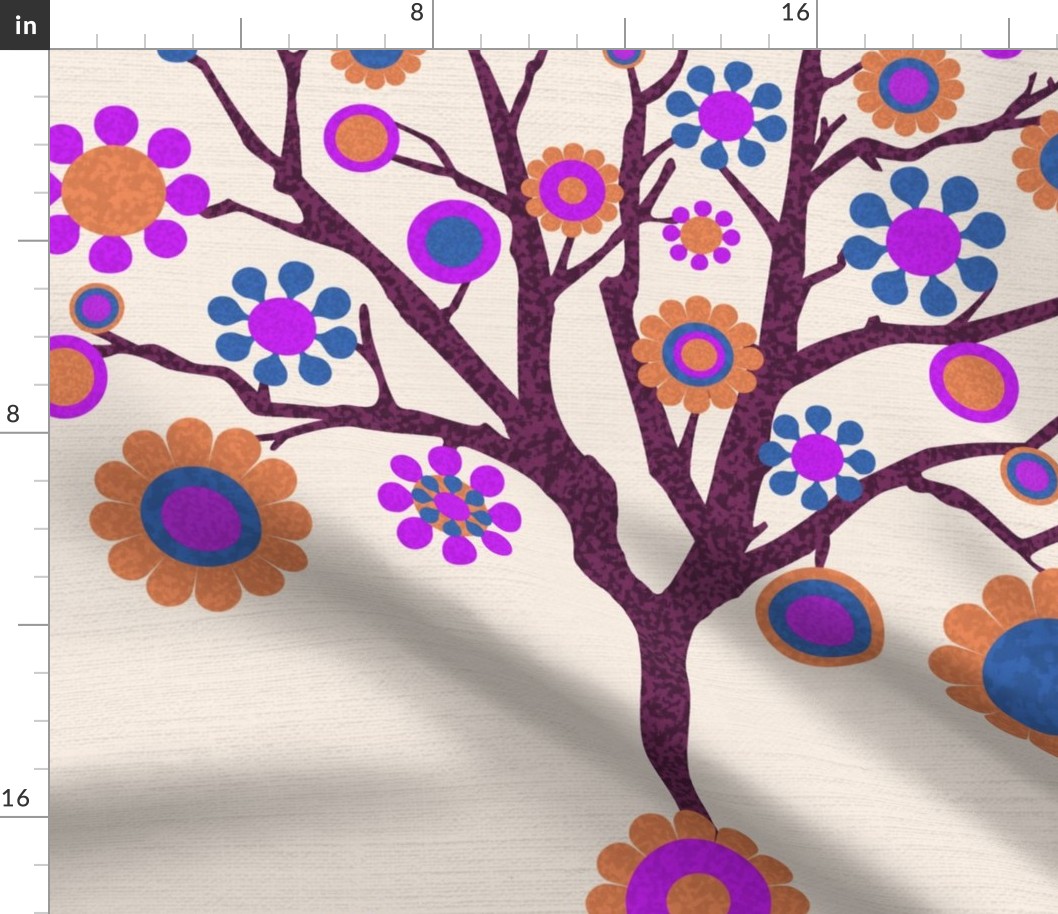 Flowering Tree on Linen Background (Jumbo)