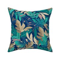 Tropical leaves summer vibe  green brown