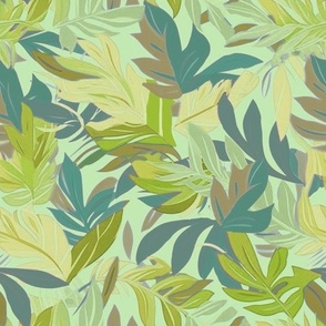 Tropical leaves summer light green yellow