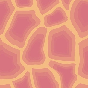 Medium Giraffe Animal Jungle Print in Light Tangerine Orange f4bb82, Pink Red Lipstick  d6707f