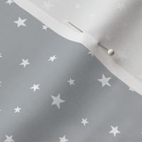 Scattered white Stars on light grey - tiny scale