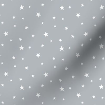 Scattered white Stars on light grey - tiny scale