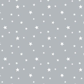 Scattered white Stars on light grey - tiny scale