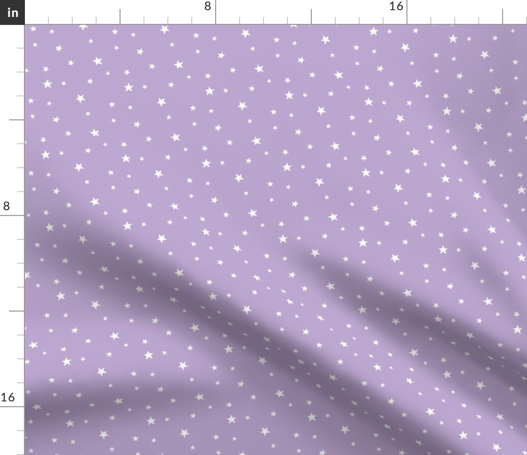 Scattered white Stars on lilac - tiny scale