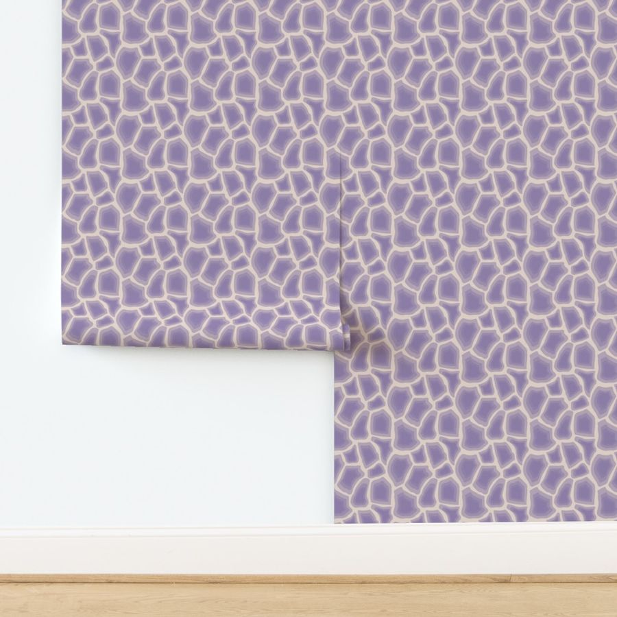 Small Giraffe Animal Jungle Print in Light Beige ead9ce, Purple 907dad