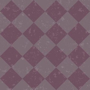 Diagonal Checkerboard With Texture in Plum and Purple - Small