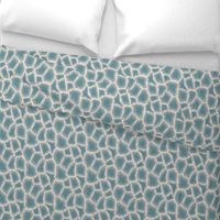 Small Giraffe Animal Jungle Print in Teal 5f8993, Light Beige ead9ce