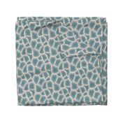 Small Giraffe Animal Jungle Print in Teal 5f8993, Light Beige ead9ce