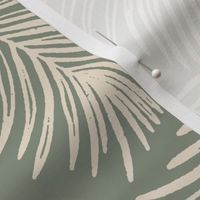 Tropical Palm Leaves | Large Scale | Sage Green, Warm White