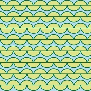 Knitting - Large Green and Aqua Plain Knitting Texture Pattern - Novelty Craft Fabric - Hobby  
