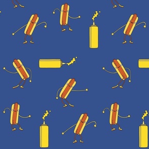 Dancing Wieners, blue 