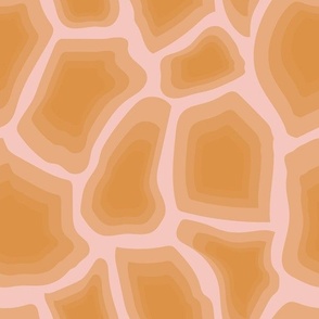 Medium Giraffe Animal Jungle Print in Light Pink f4c6bd, Orange Muted db9040