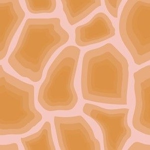 Small Giraffe Animal Jungle Print in Light Pink f4c6bd, Orange Muted db9040
