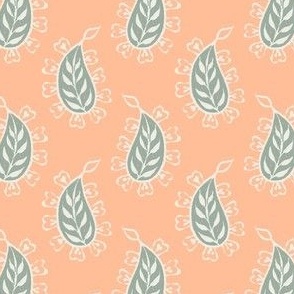 Tenni Paisley Peach Fuzz pantone