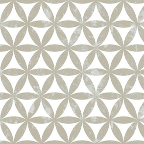 Flower of Life - Sacred Geometry - Light Taupe Shade with Antique Texture / Large