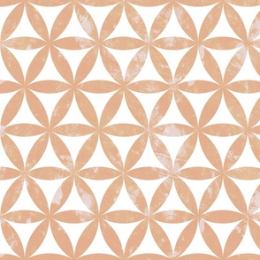 Flower of Life - Sacred Geometry - Light Peach Shade with Antique Texture / Large