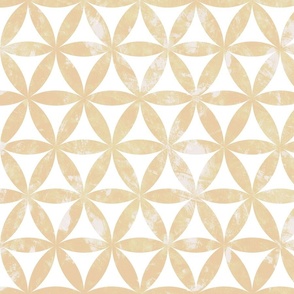 Flower of Life - Sacred Geometry - Butter Yellow Shade with Antique Texture / Large