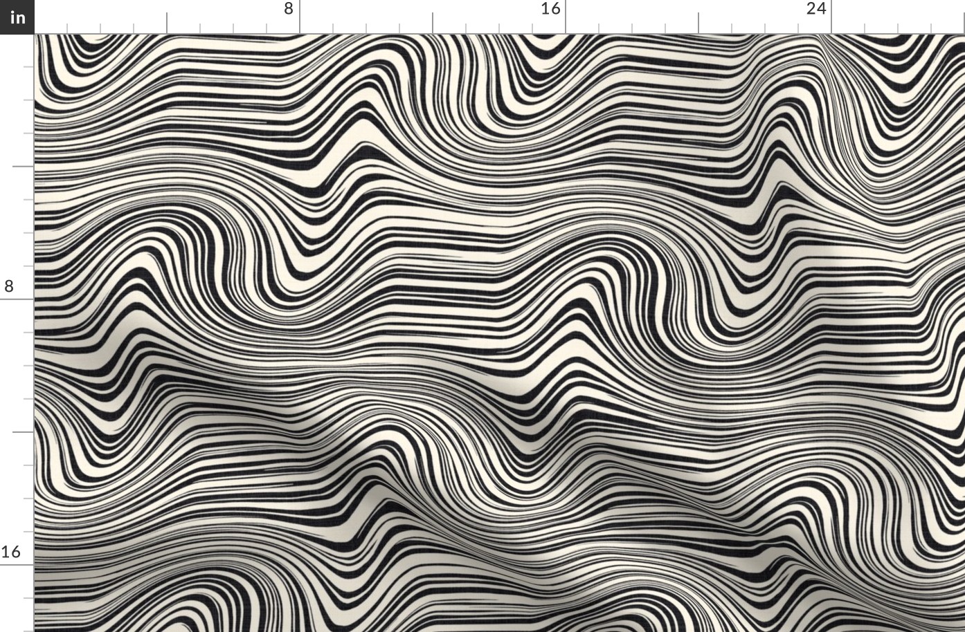 swirling lines cream charcoal - medium