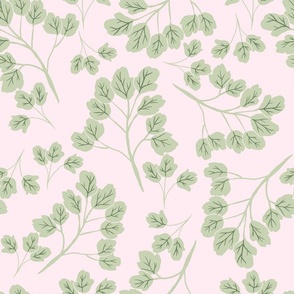 Botanical Foilage Leaf Blender in lime on pink