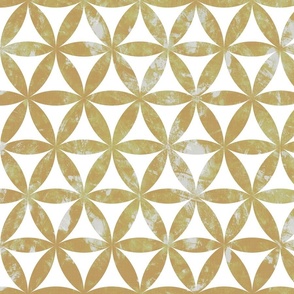 Flower of Life - Sacred Geometry - Antique Gold Shade with Antique Texture / Large