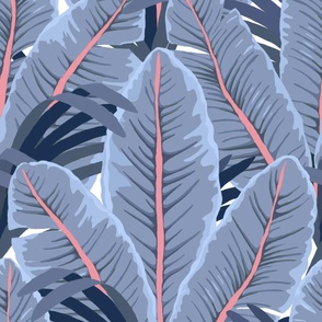 TROPICAL BANANA LEAVES BLUE 