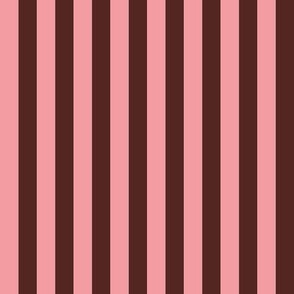 Chocolate brown and pink_0.5 inch stripes