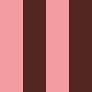 Chocolate brown and pink_2 inch stripes