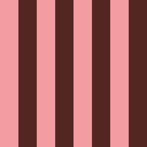 Chocolate brown and pink_1 inch stripes