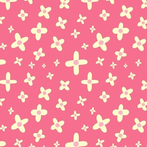Little white flower on a oink background