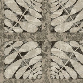 Textured and tonal leafy tile