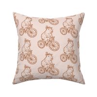 Whimsical Pink Cottagecore Capybara Bicycle Ride