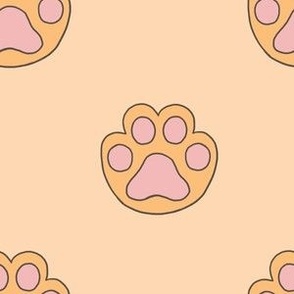 (S) Cat Paw Print in Orange