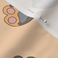 (S) Cat Paw Print in Orange and Brown Tortoiseshell