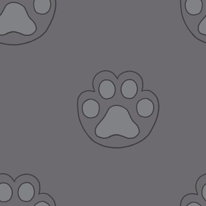 (L) Cat Paw Print in Black