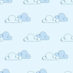 (S) Playful Cloudy Weather in Light Sky Blue