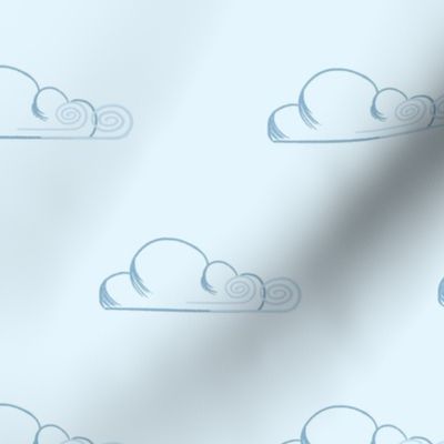 (S) Playful Wind Weather Clouds in Light Blue