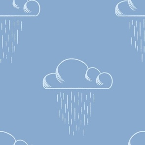 (M) Gloomy Rain Weather Clouds in Dark Blue