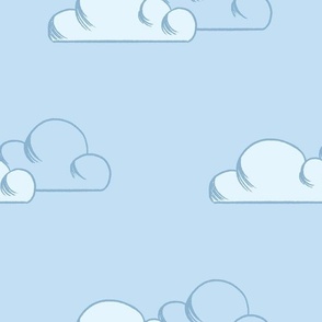 (L) Playful Cloudy Weather in Sky Blue