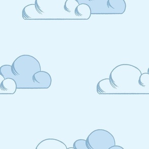 (L) Playful Cloudy Weather in Light Sky Blue