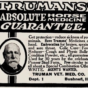 Truman's Horse Medicine Ad (cures Physic Balls)