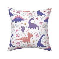 Cute Pink & Purple Dinosaurs