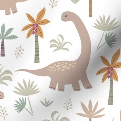 Cute Brontosaurus Friends Explore the Landscape